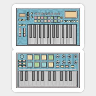 Blue Mini Synthesizer Sticker